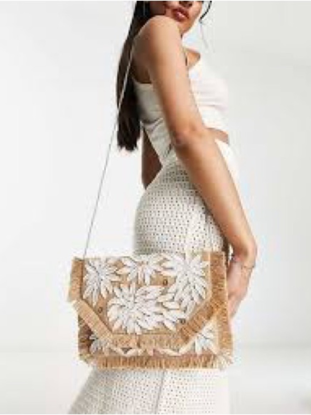 Anthropologie IbBan beaded envelope clutch bag